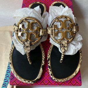 Tory Burch Metal Miller Sandal Desert Roccia NIB!